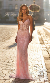 Baby Pink La Femme Long Prom Dress 33485 - Image