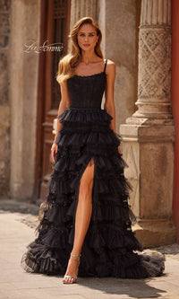 Black La Femme Long Prom Dress 33493 - Image