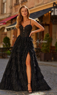 Black La Femme Long Prom Dress 33525 - Image