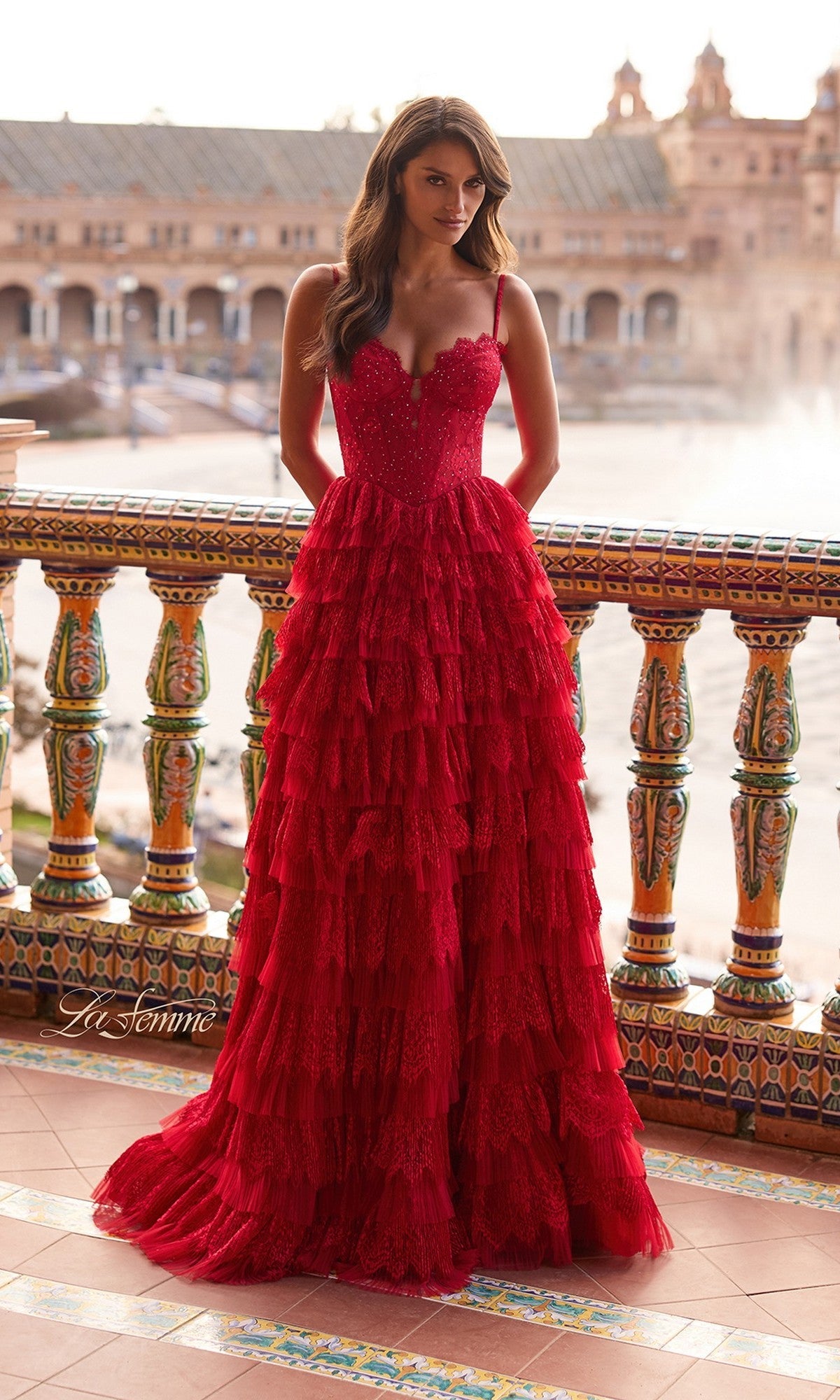 La Femme 33525 Long Prom Dress Red / 2