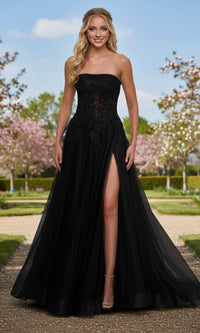 Black La Femme Long Prom Dress 33528 - Image