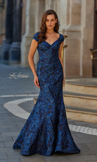 Navy La Femme Long Formal Dress 33578 - Image