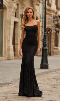 Black La Femme Long Prom Dress 33608 - Image