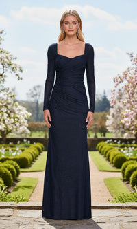 Navy La Femme Long Formal Dress 33642 - Image