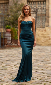 Dark Teal La Femme Long Prom Dress 33654 - Image