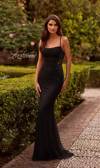 Black La Femme Long Prom Dress 33678 - Image