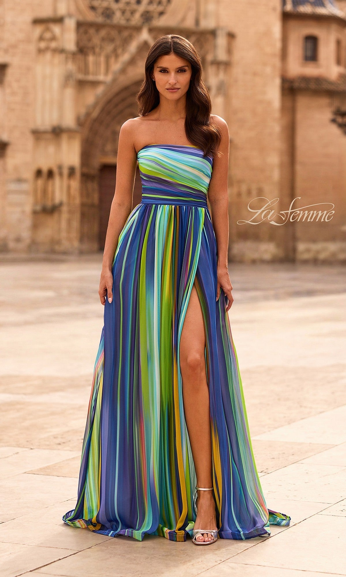 slim fit dress slacks La Femme 32845 Dress | La Femme Dresses main image 1