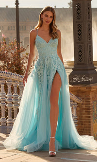 Cloud Blue La Femme Long Prom Dress 33715 - Image