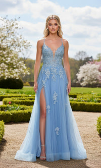 Cloud Blue La Femme Long Prom Dress 33716 - Image