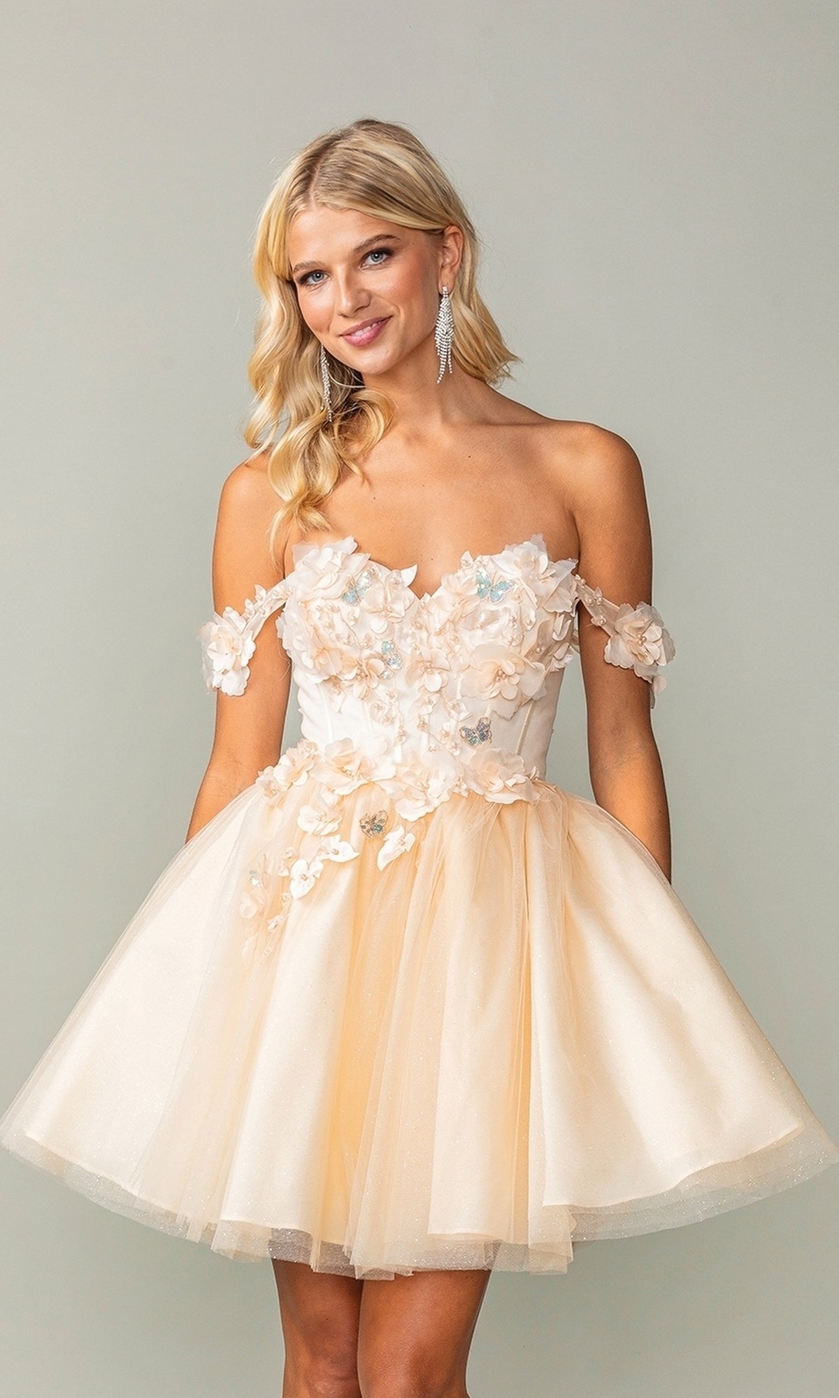 Champagne Dancing Queen Short Party Dress 3388
