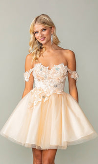 Champagne Dancing Queen Short Party Dress 3388