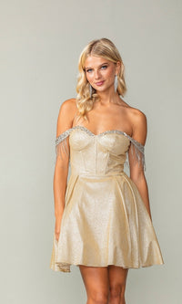 Champagne Dancing Queen Short Party Dress 3392