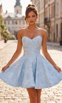 Light Blue La Femme Short Homecoming Dress 34147