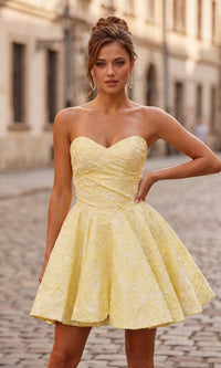 Yellow La Femme Short Homecoming Dress 34147