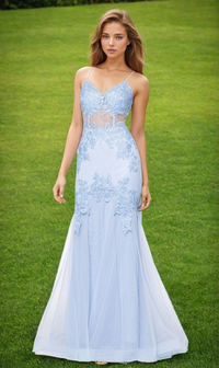 Ice Blue Formal Long Dress 3448Bn by Blondie Nites