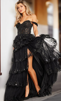 Black Formal Long Dress 36687 by Jovani