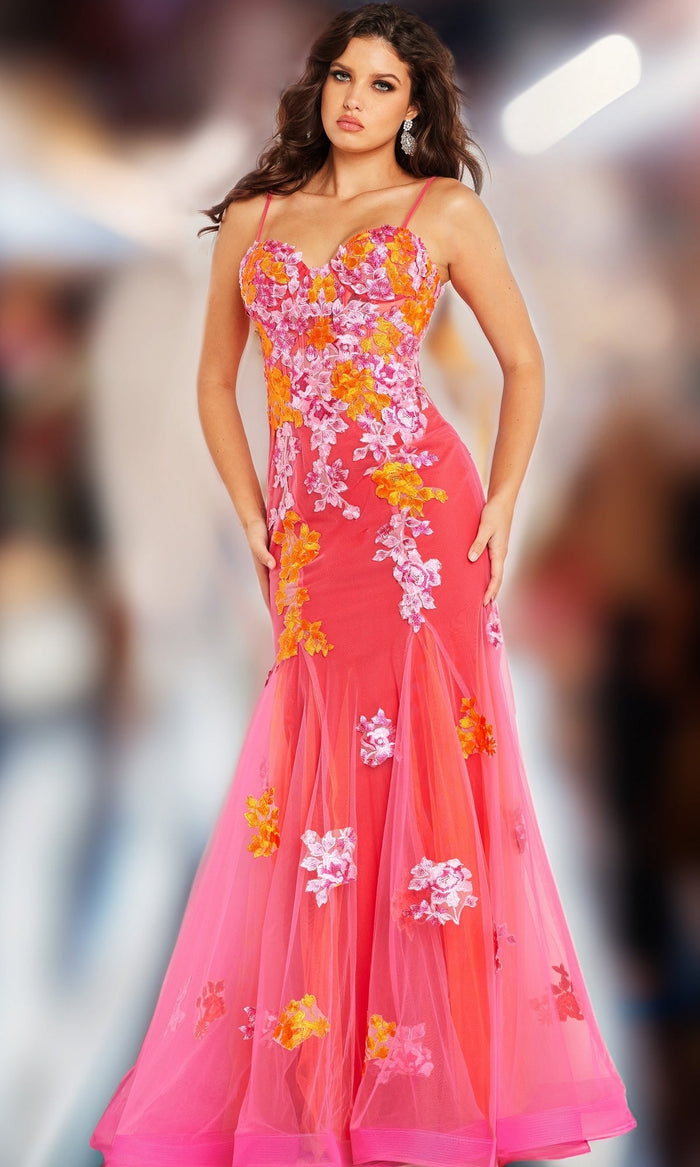 Pink Multi Formal Long Dress 36843 by Jovani