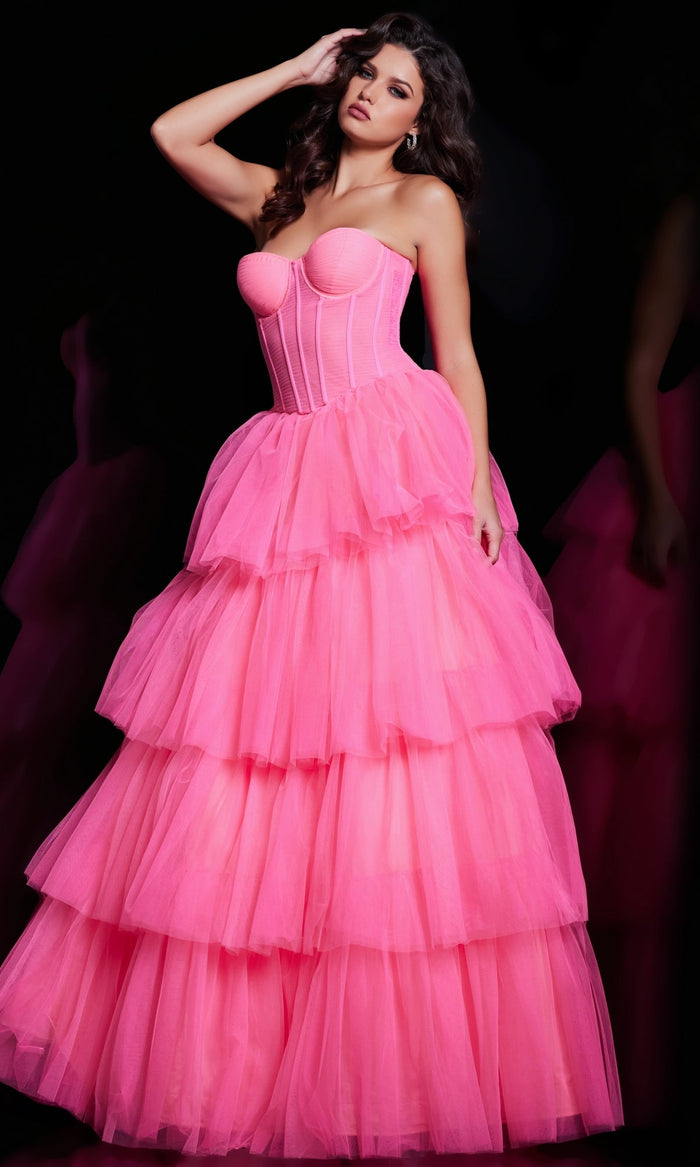 Hot Pink Formal Long Dress 37062 by Jovani