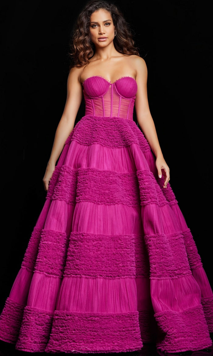 Raspberry Formal Long Dress 37157 by Jovani