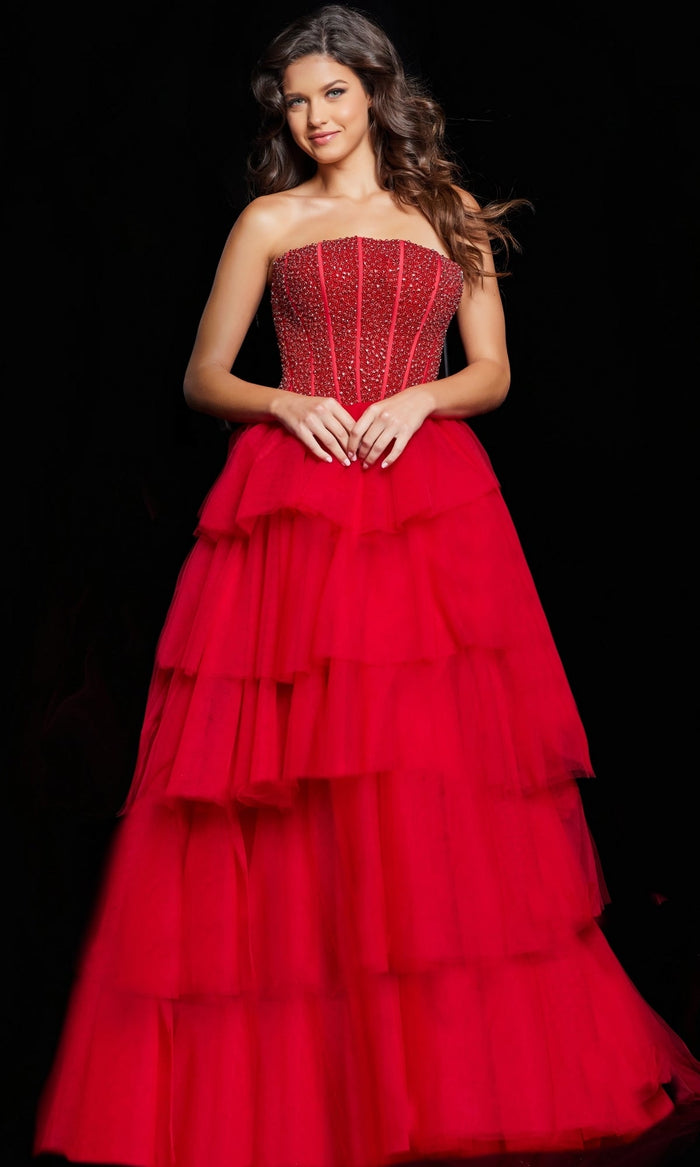 Red Formal Long Dress 37210 by Jovani