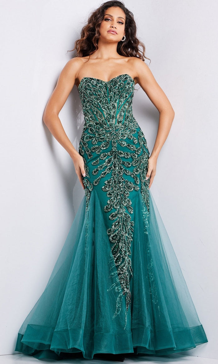 Emerald/Emerald Formal Long Dress 37412 by Jovani