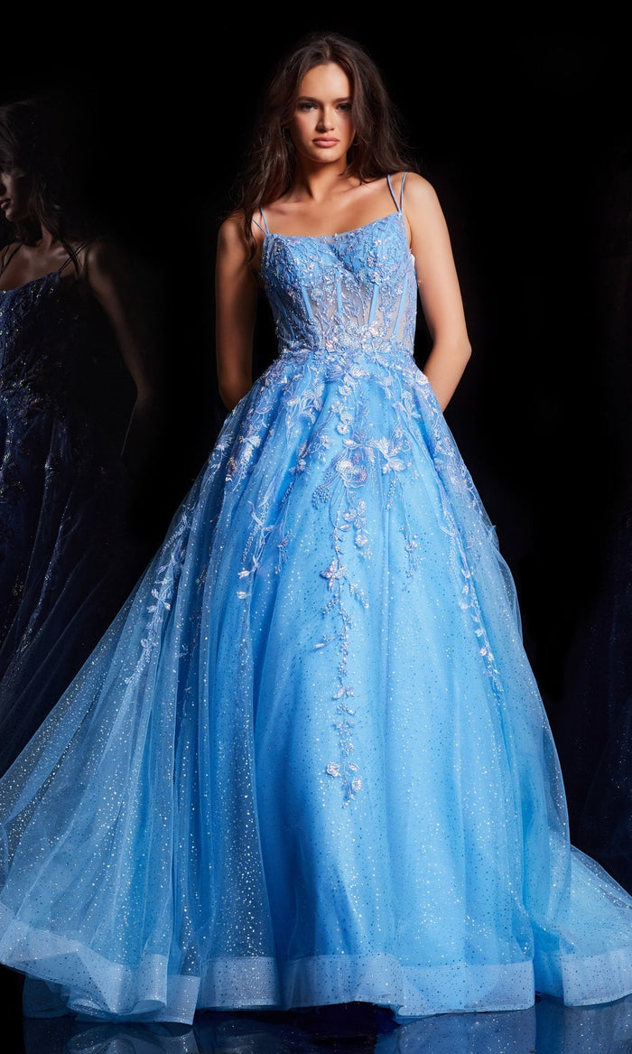 Blue Formal Long Dress 37421 by Jovani