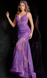 Purple Formal Long Dress 37541 by Jovani