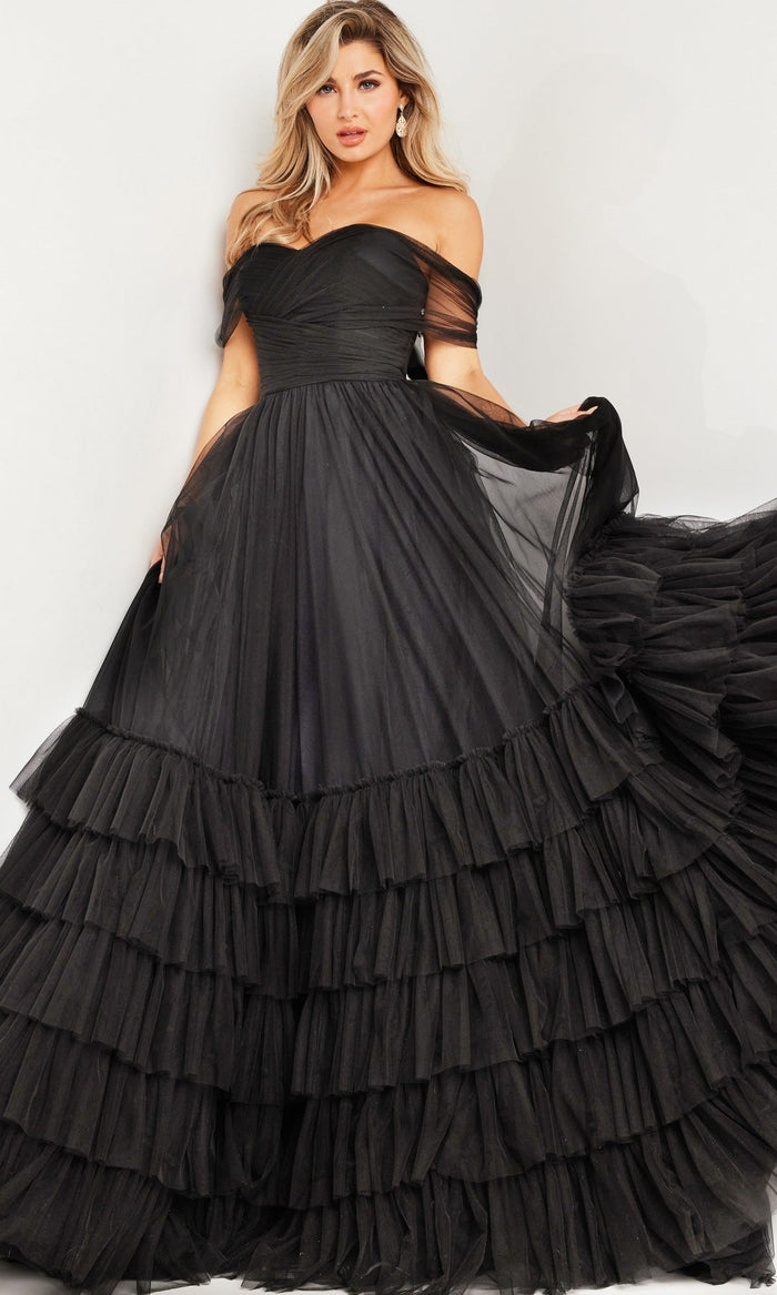 Black Formal Long Dress 37608 by Jovani