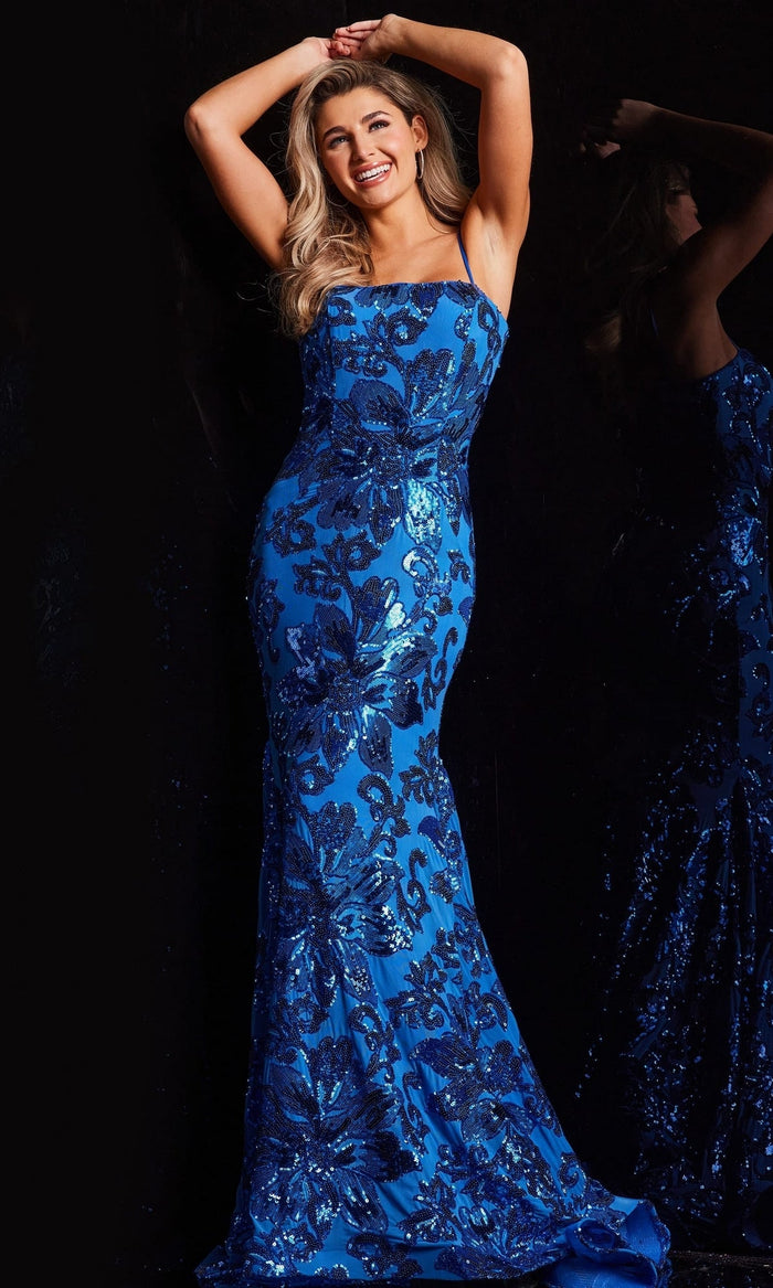 Blue/Multi Formal Long Dress 37687 by Jovani