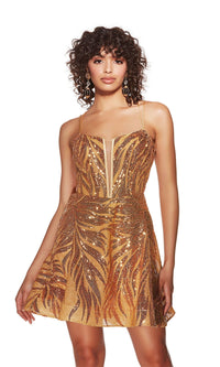 Gold Alyce Short Party Dress 3783