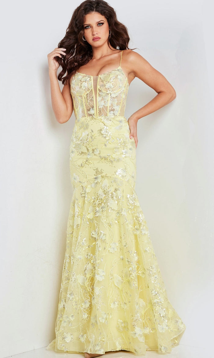 Yellow Formal Long Dress 38004 by Jovani