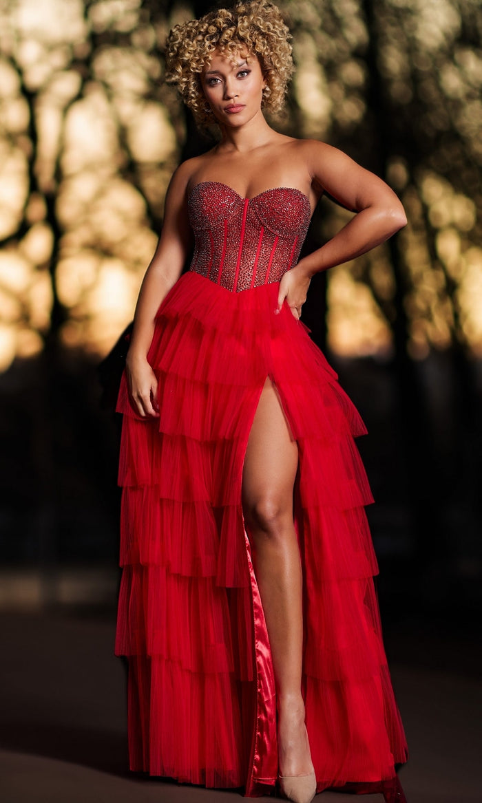 Red Formal Long Dress 38090 by Jovani
