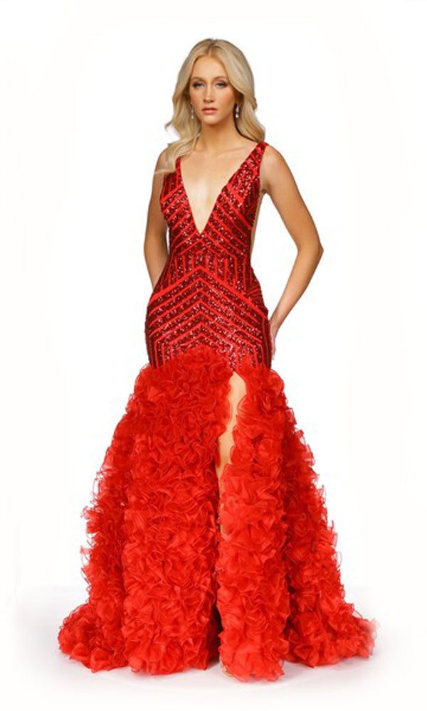 Red/Red Formal Long Dress 38137 by Jovani