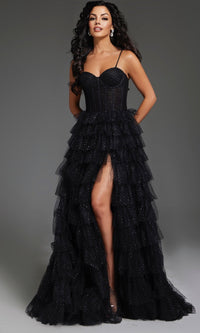 Black Jovani Long Formal Dress 38278 - Image