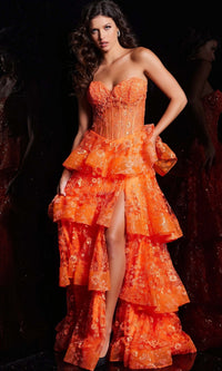 Orange Formal Long Dress 38528 by Jovani