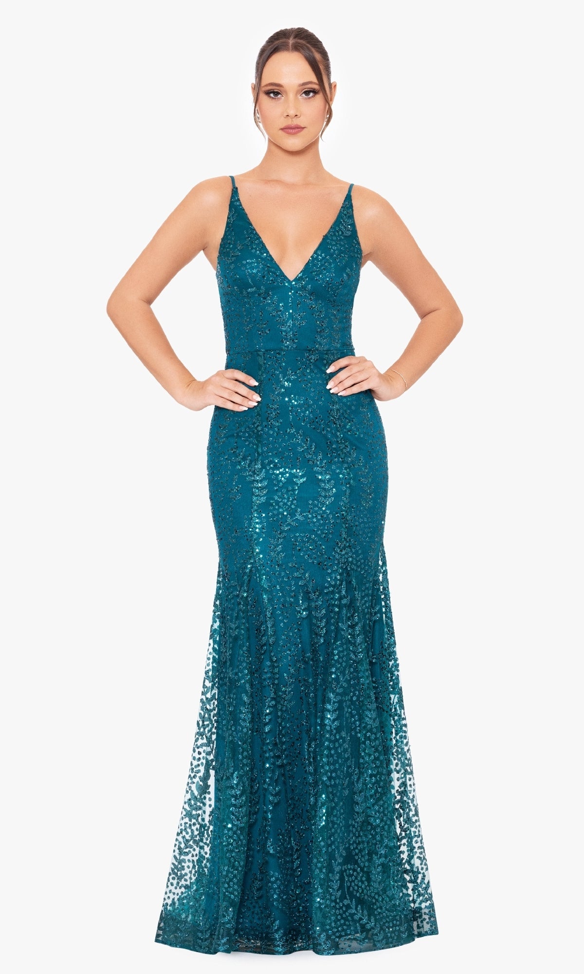 Long Formal Dress 3878bn by Blondie Nites Aqua / 9 Long Formal Dress 3878bn by Blondie Nites Aqua / 9
