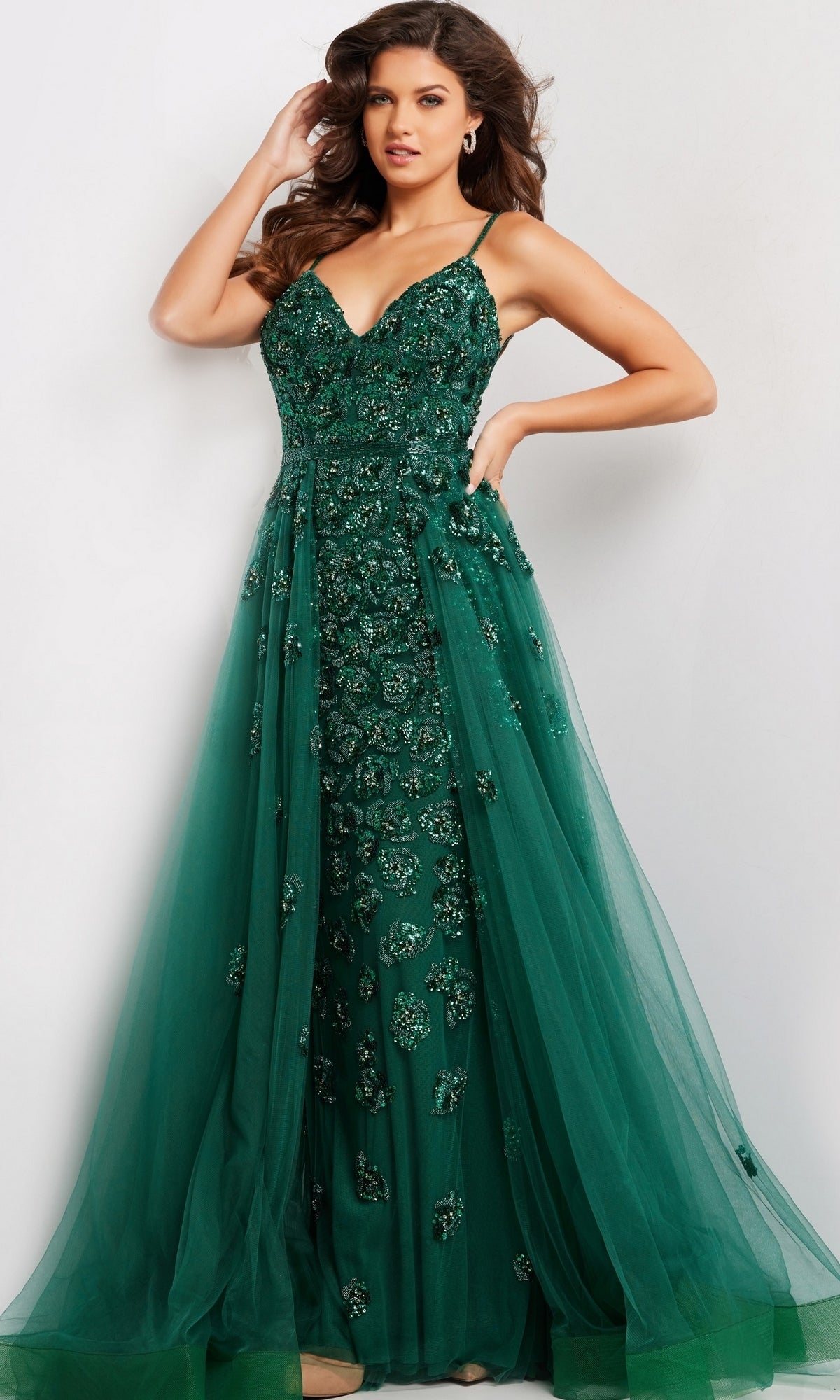Jovani 39434 Long Prom Dress Emerald/Emerald / 6 Jovani 39434 Long Prom Dress Emerald/Emerald / 6