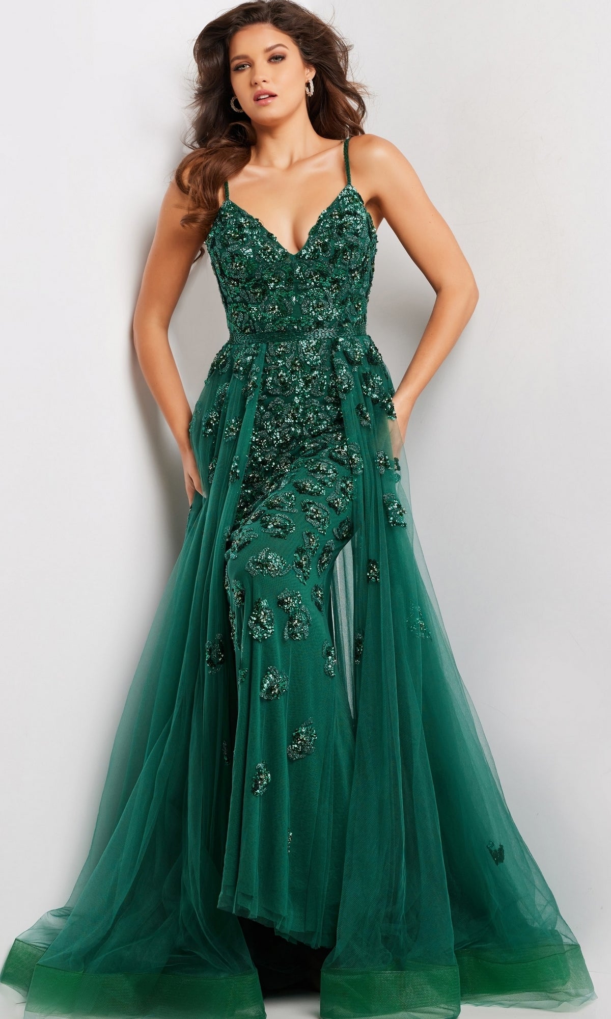 Jovani 39434 Long Prom Dress Emerald/Emerald / 6 Jovani 39434 Long Prom Dress Emerald/Emerald / 6