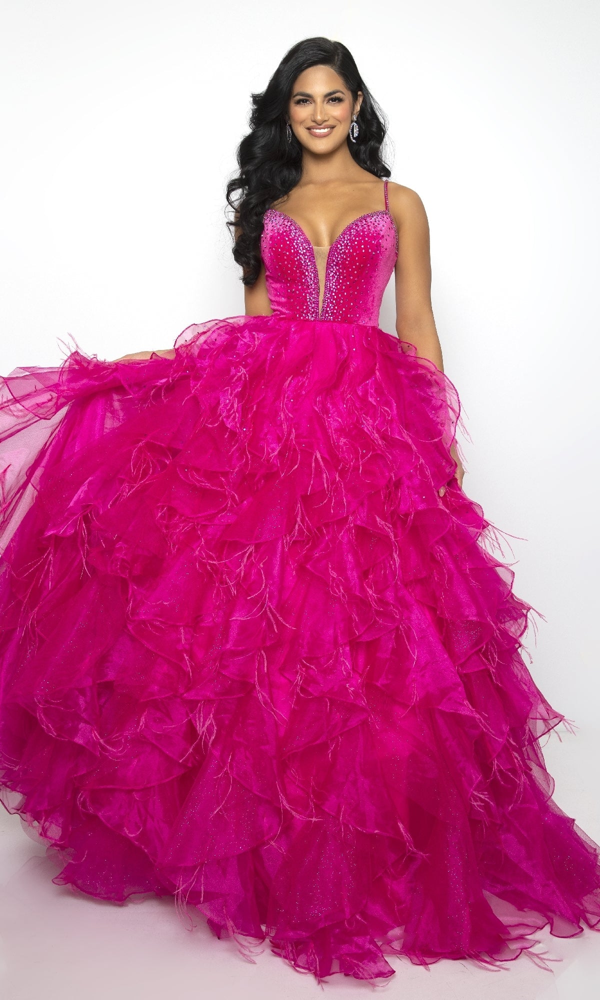Fuchsia Ava Presley Long Formal Dress 39554