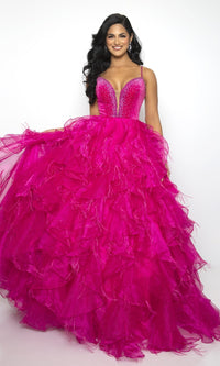 Fuchsia Ava Presley Long Formal Dress 39554