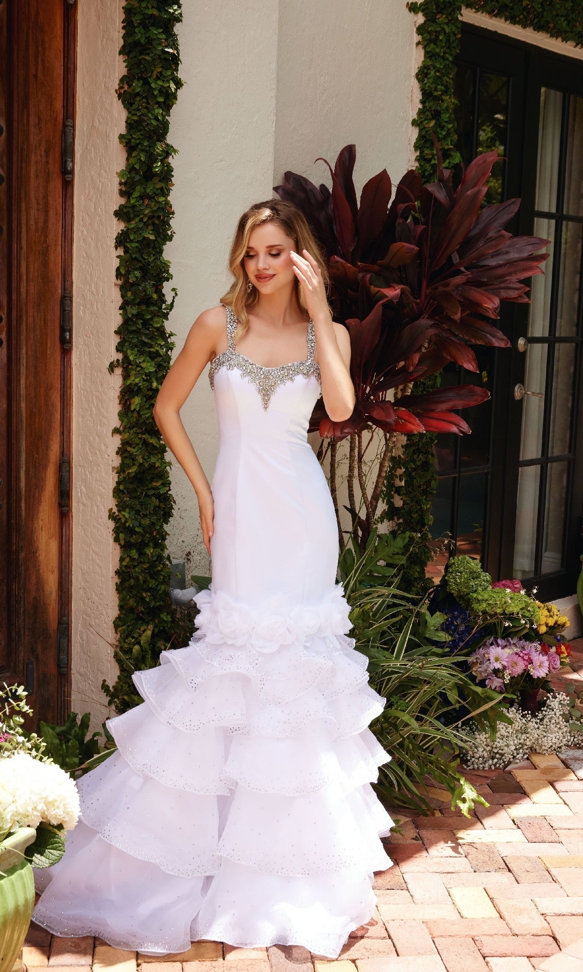 white mermaid cocktail dress Long Formal Dress 39566 by Ava Presley