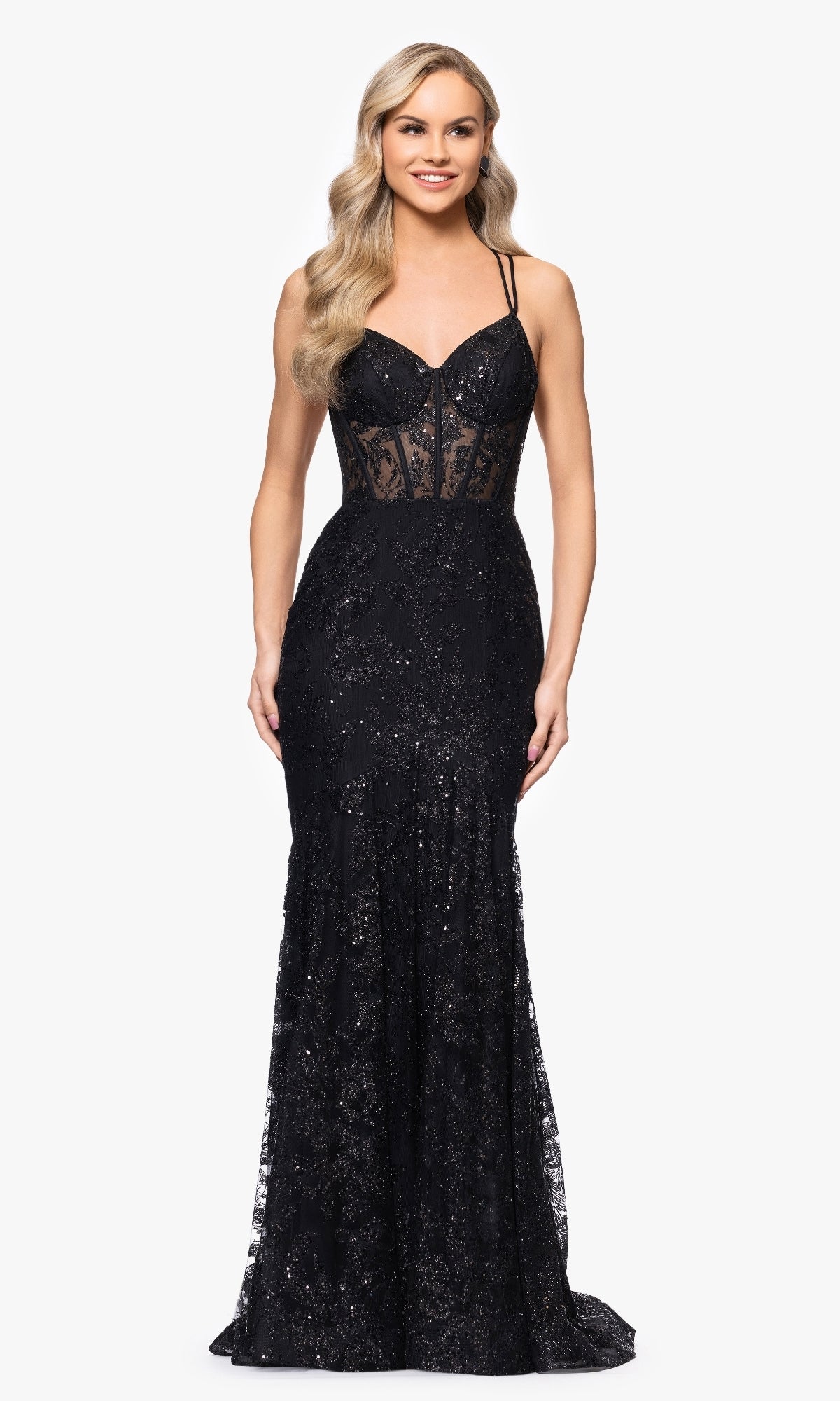 Long Formal Dress 3960bn-2 by Blondie Nites Rose / 15 Long Formal Dress 3960bn-2 by Blondie Nites Rose / 15
