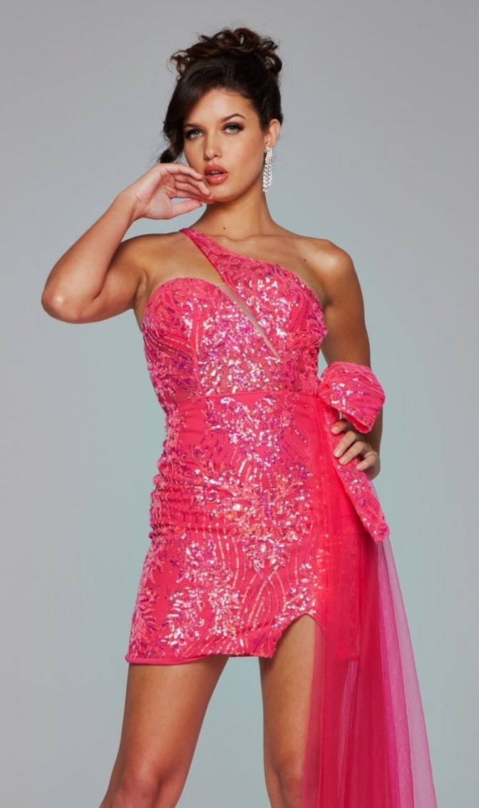 Fuchsia Jovani Short Party Dress 39705