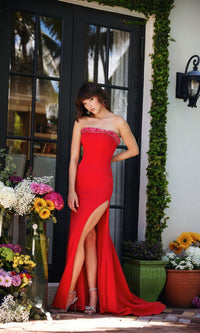Red/Fuchsia Ava Presley Long Formal Dress 40025