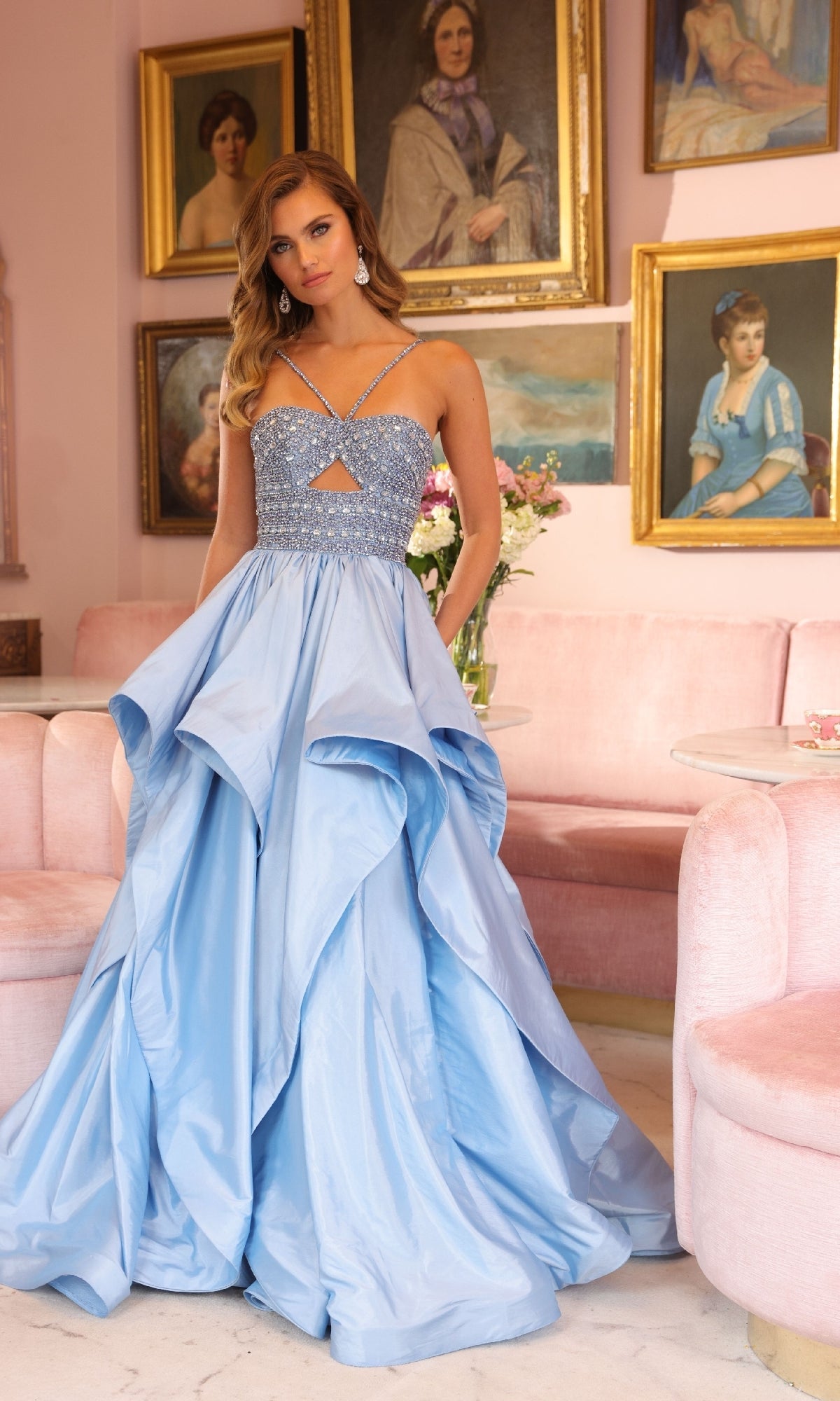 Sky Blue Ava Presley Long Formal Dress 40054