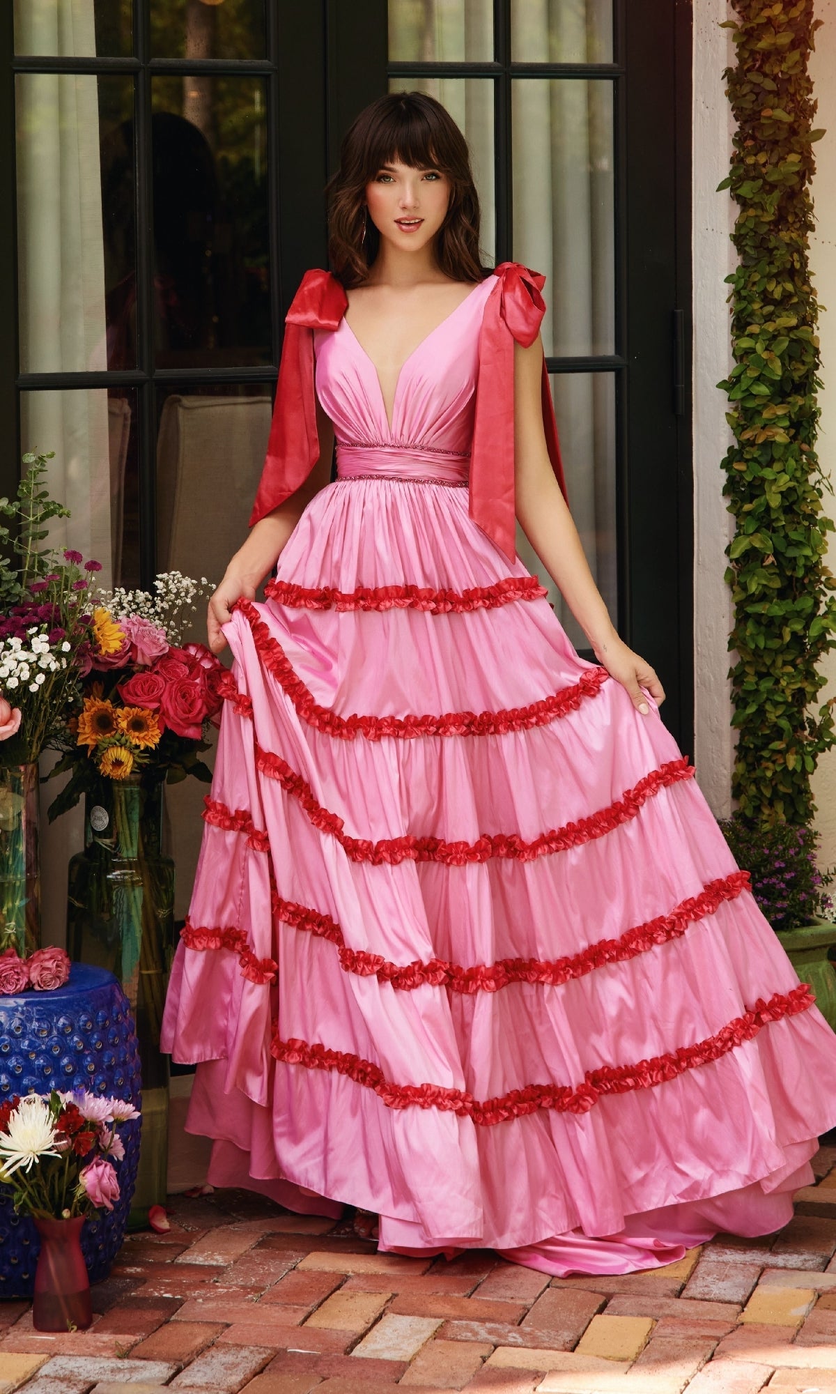 Bubble Gum/Watermelon Ava Presley Long Formal Dress 40091 - Image