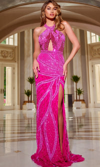 Dark Pink Jovani Long Formal Dress 40108