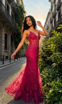 Fuchsia Chicas Long Formal Dress 4030