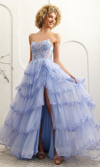 Periwinkle Amelia Couture Long Formal Dress 4033