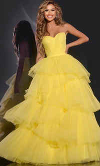 Yellow Jovani Long Formal Dress 40394